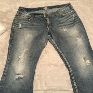 Silver distressed jeans